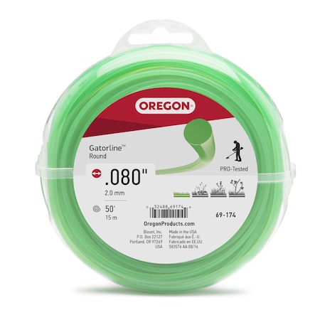 Oregon Gatorline Round Trimmer Line, .080" by 50' Donut 69-174